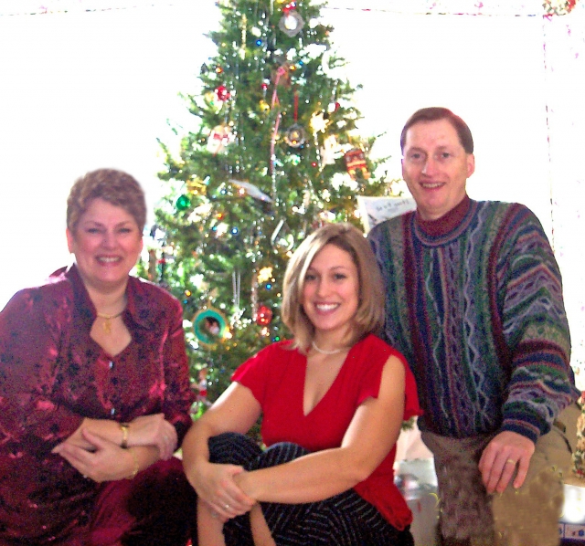 Karen (Abel), daughter Sharayah and George Wilt Christmas